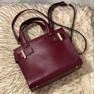 Sold#Lodis small women leather handbag, red